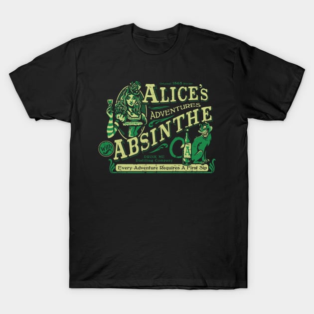 Alice's Adventures with Absinthe T-Shirt by heartattackjack